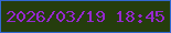 文字の大きさ：4、枠の色：3268d1、背景の色：253d0d、文字の色：9628cf 無料ブログパーツのブログ時計