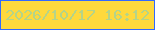 文字の大きさ：1、枠の色：3269ff、背景の色：fed93d、文字の色：b4d489 無料ブログパーツのブログ時計