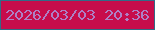 文字の大きさ：3、枠の色：326a87、背景の色：c70c4b、文字の色：ae7fc5 無料ブログパーツのブログ時計
