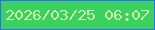 文字の大きさ：1、枠の色：326afb、背景の色：3bd160、文字の色：cbf3a9 無料ブログパーツのブログ時計