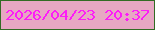 文字の大きさ：4、枠の色：326b24、背景の色：e7a7c3、文字の色：fd1cf7 無料ブログパーツのブログ時計