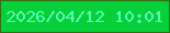 文字の大きさ：4、枠の色：326c16、背景の色：06d039、文字の色：61fab5 無料ブログパーツのブログ時計