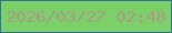 文字の大きさ：5、枠の色：327295、背景の色：7bd068、文字の色：a79a87 無料ブログパーツのブログ時計