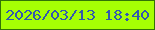文字の大きさ：2、枠の色：327306、背景の色：a6ff04、文字の色：3258af 無料ブログパーツのブログ時計