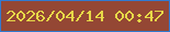 文字の大きさ：2、枠の色：327acf、背景の色：944734、文字の色：e7d948 無料ブログパーツのブログ時計