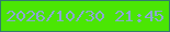 文字の大きさ：5、枠の色：327c6c、背景の色：4be604、文字の色：8ca7d3 無料ブログパーツのブログ時計