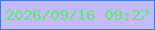 文字の大きさ：5、枠の色：327efa、背景の色：c3bcf9、文字の色：59ec6a 無料ブログパーツのブログ時計