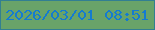 文字の大きさ：1、枠の色：327f92、背景の色：69a369、文字の色：147bd0 無料ブログパーツのブログ時計