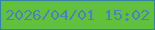 文字の大きさ：2、枠の色：32859f、背景の色：61c13c、文字の色：4983b9 無料ブログパーツのブログ時計