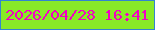 文字の大きさ：1、枠の色：3285cf、背景の色：88ea27、文字の色：f300c4 無料ブログパーツのブログ時計