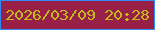 文字の大きさ：2、枠の色：3289f8、背景の色：982046、文字の色：c1ba1c 無料ブログパーツのブログ時計