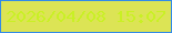 文字の大きさ：2、枠の色：328be8、背景の色：dce455、文字の色：c9f025 無料ブログパーツのブログ時計
