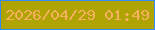 文字の大きさ：1、枠の色：328bf8、背景の色：afa404、文字の色：f5b15e 無料ブログパーツのブログ時計