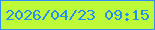 文字の大きさ：4、枠の色：328df4、背景の色：bdfb39、文字の色：298df6 無料ブログパーツのブログ時計