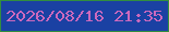 文字の大きさ：4、枠の色：328e3f、背景の色：1a41a3、文字の色：cb69bd 無料ブログパーツのブログ時計