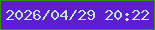 文字の大きさ：2、枠の色：329005、背景の色：5d1fce、文字の色：b9e6e7 無料ブログパーツのブログ時計