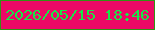 文字の大きさ：4、枠の色：329314、背景の色：ec0966、文字の色：16e848 無料ブログパーツのブログ時計