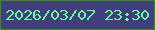 文字の大きさ：5、枠の色：329509、背景の色：423e7e、文字の色：68fd94 無料ブログパーツのブログ時計