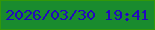 文字の大きさ：3、枠の色：329808、背景の色：198b2e、文字の色：2208bd 無料ブログパーツのブログ時計