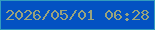 文字の大きさ：1、枠の色：329cbe、背景の色：0352c2、文字の色：99a37e 無料ブログパーツのブログ時計
