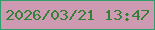 文字の大きさ：3、枠の色：329e6c、背景の色：ce9ab2、文字の色：358037 無料ブログパーツのブログ時計