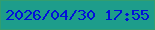 文字の大きさ：1、枠の色：329e6f、背景の色：1d9d8b、文字の色：0110da 無料ブログパーツのブログ時計