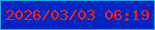 文字の大きさ：2、枠の色：329fef、背景の色：0126c4、文字の色：fd1b1e 無料ブログパーツのブログ時計