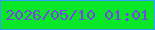 文字の大きさ：2、枠の色：329ffe、背景の色：08e829、文字の色：7646e3 無料ブログパーツのブログ時計