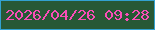 文字の大きさ：4、枠の色：32a1d0、背景の色：275835、文字の色：fb4eb8 無料ブログパーツのブログ時計