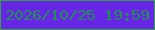 文字の大きさ：2、枠の色：32a242、背景の色：6725e6、文字の色：1d9350 無料ブログパーツのブログ時計