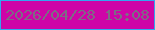文字の大きさ：3、枠の色：32a6f0、背景の色：ce04a7、文字の色：7c6c84 無料ブログパーツのブログ時計