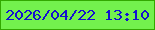 文字の大きさ：3、枠の色：32a800、背景の色：73f14d、文字の色：1410d1 無料ブログパーツのブログ時計