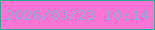 文字の大きさ：5、枠の色：32a892、背景の色：fe74d5、文字の色：91a5db 無料ブログパーツのブログ時計