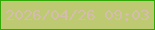 文字の大きさ：5、枠の色：32a906、背景の色：beca71、文字の色：d4bdad 無料ブログパーツのブログ時計