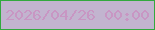 文字の大きさ：5、枠の色：32a93e、背景の色：c2b4cf、文字の色：c896c3 無料ブログパーツのブログ時計