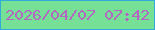文字の大きさ：4、枠の色：32abdc、背景の色：76e196、文字の色：b367c0 無料ブログパーツのブログ時計