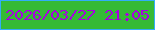 文字の大きさ：5、枠の色：32adf9、背景の色：35ba36、文字の色：a800e2 無料ブログパーツのブログ時計
