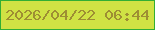 文字の大きさ：1、枠の色：32ae34、背景の色：d0e244、文字の色：9e8e33 無料ブログパーツのブログ時計
