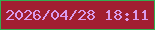 文字の大きさ：1、枠の色：32ae50、背景の色：a11e31、文字の色：d99ced 無料ブログパーツのブログ時計