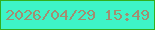 文字の大きさ：2、枠の色：32af1d、背景の色：3ef4c7、文字の色：a38d71 無料ブログパーツのブログ時計