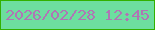 文字の大きさ：4、枠の色：32b100、背景の色：6dde9f、文字の色：b075b5 無料ブログパーツのブログ時計