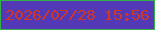 文字の大きさ：5、枠の色：32b248、背景の色：5439b7、文字の色：d03726 無料ブログパーツのブログ時計