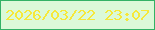 文字の大きさ：4、枠の色：32b265、背景の色：dbf9d8、文字の色：f6e839 無料ブログパーツのブログ時計