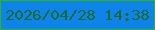 文字の大きさ：2、枠の色：32b323、背景の色：0c84e9、文字の色：1d6a2f 無料ブログパーツのブログ時計