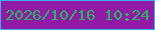 文字の大きさ：3、枠の色：32b3ec、背景の色：931aa7、文字の色：1fbb60 無料ブログパーツのブログ時計
