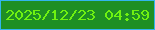 文字の大きさ：4、枠の色：32b5ee、背景の色：1e8f24、文字の色：6ff111 無料ブログパーツのブログ時計
