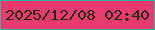文字の大きさ：1、枠の色：32b79b、背景の色：e73a71、文字の色：252b12 無料ブログパーツのブログ時計