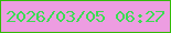 文字の大きさ：2、枠の色：32ba07、背景の色：ed9de1、文字の色：3bdc52 無料ブログパーツのブログ時計