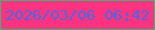 文字の大きさ：4、枠の色：32ba7a、背景の色：fe3380、文字の色：3e6de7 無料ブログパーツのブログ時計