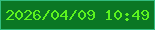 文字の大きさ：5、枠の色：32bc7f、背景の色：0a7724、文字の色：5bf31e 無料ブログパーツのブログ時計